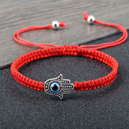 Adjustable Braided Evil Eye Bracelet