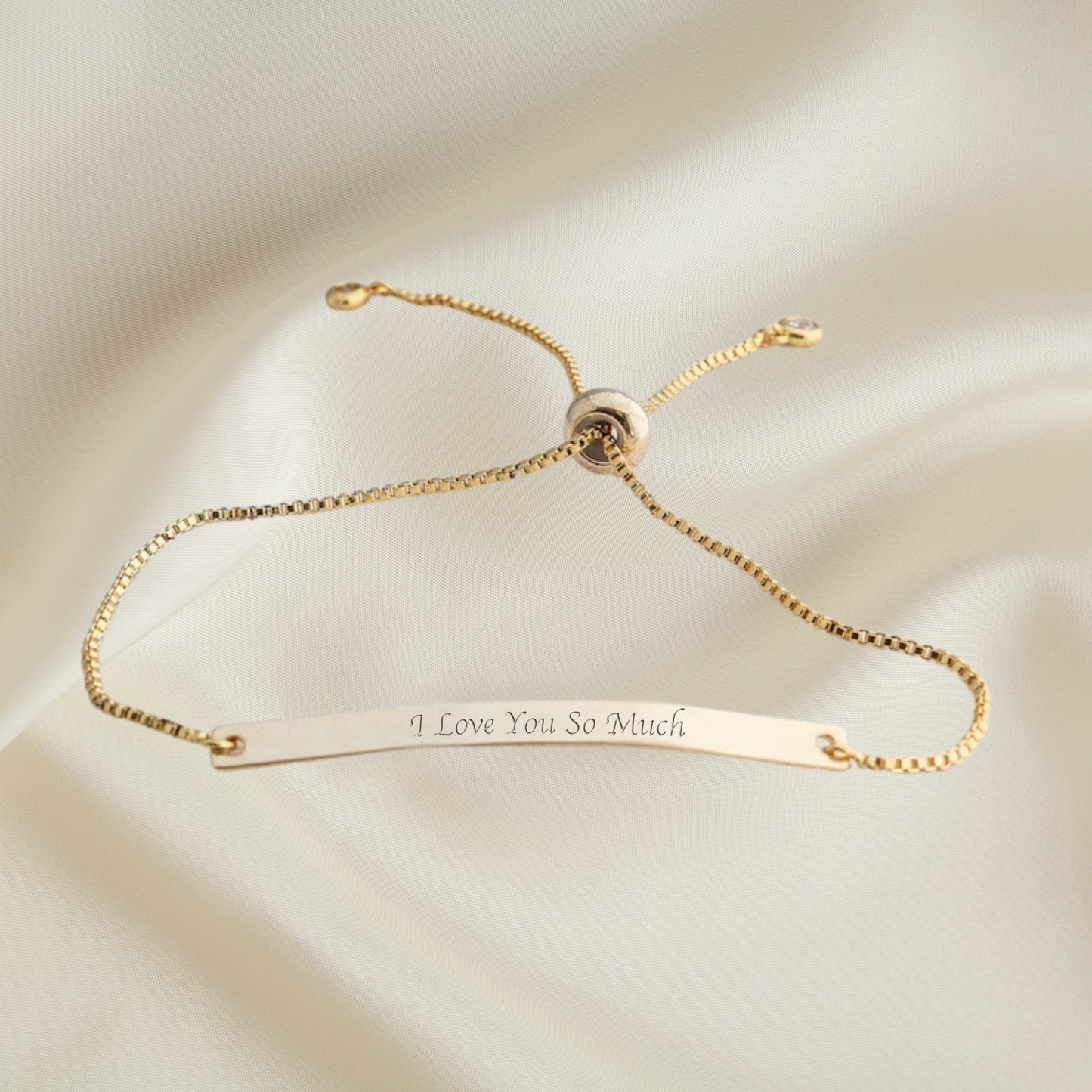 Adjustable Custom Engraved Name Bracelet