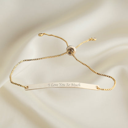 Adjustable Custom Engraved Name Bracelet