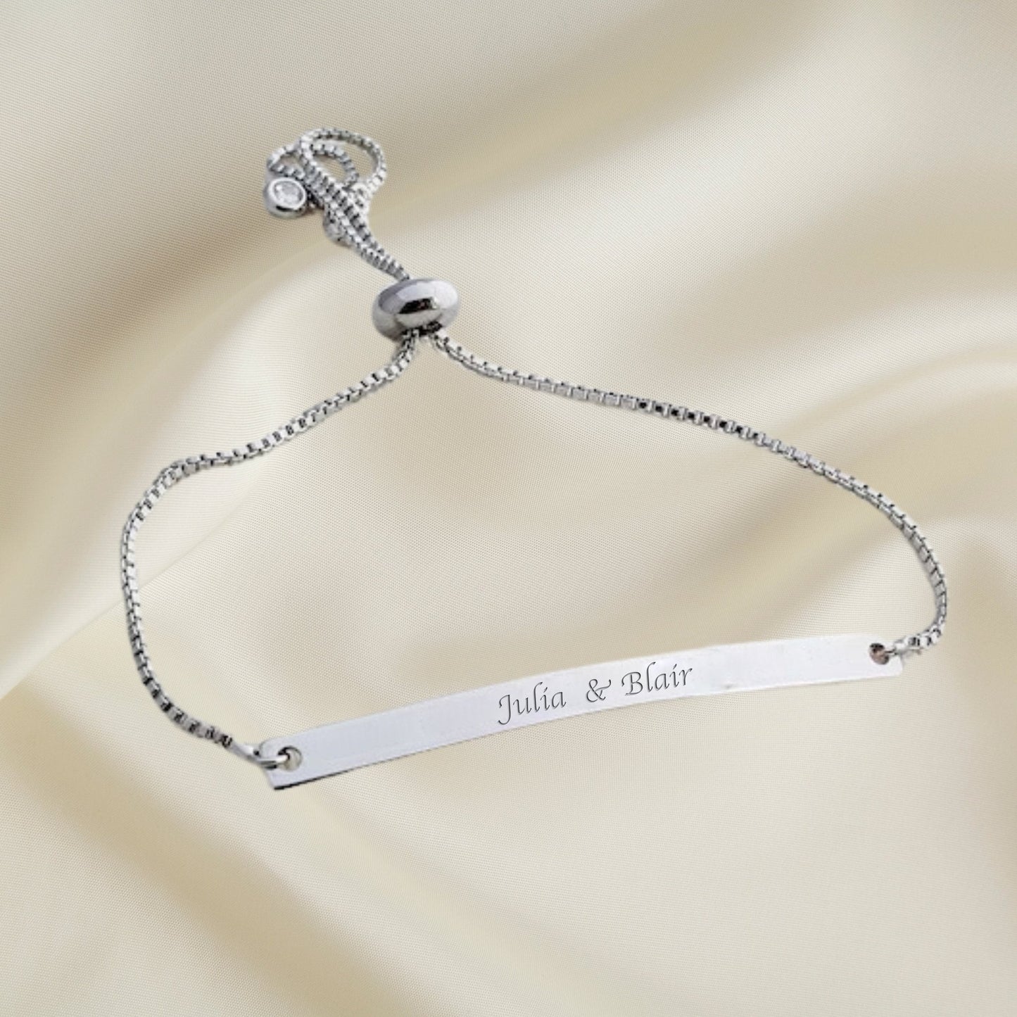 Adjustable Custom Engraved Name Bracelet