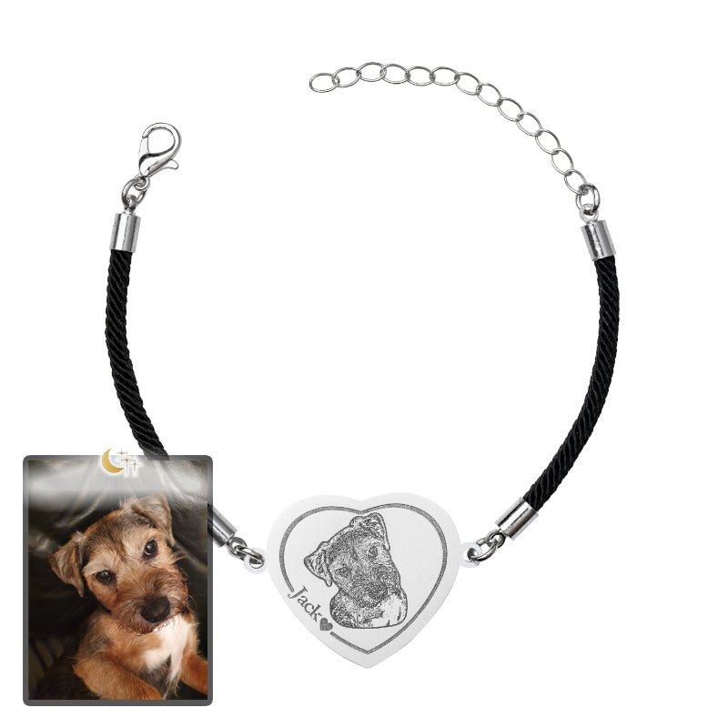 Adjustable Heart Dog Memorial Bracelet