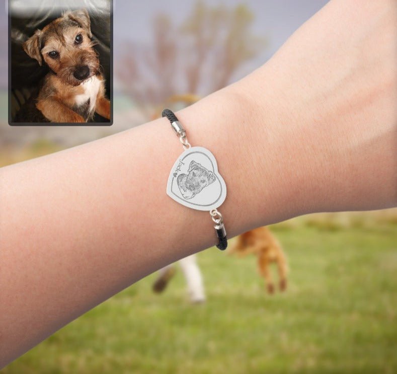 Adjustable Heart Dog Memorial Bracelet