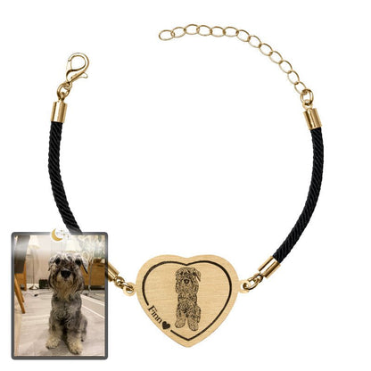 Adjustable Heart Dog Memorial Bracelet