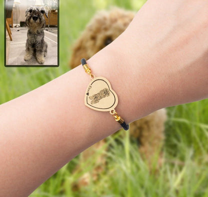 Adjustable Heart Dog Memorial Bracelet