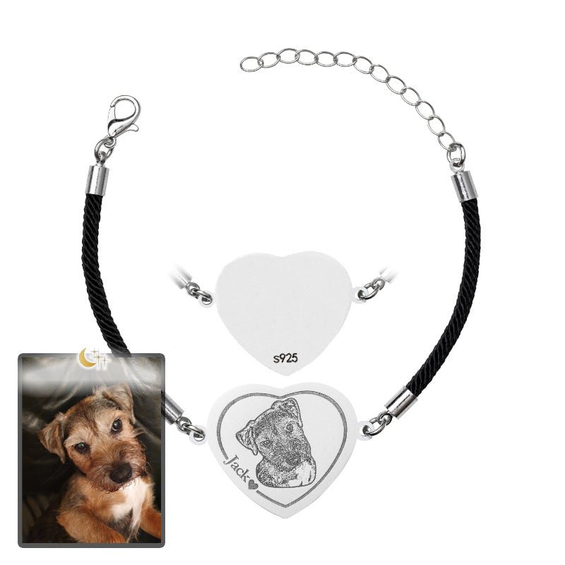 Adjustable Heart Dog Memorial Bracelet