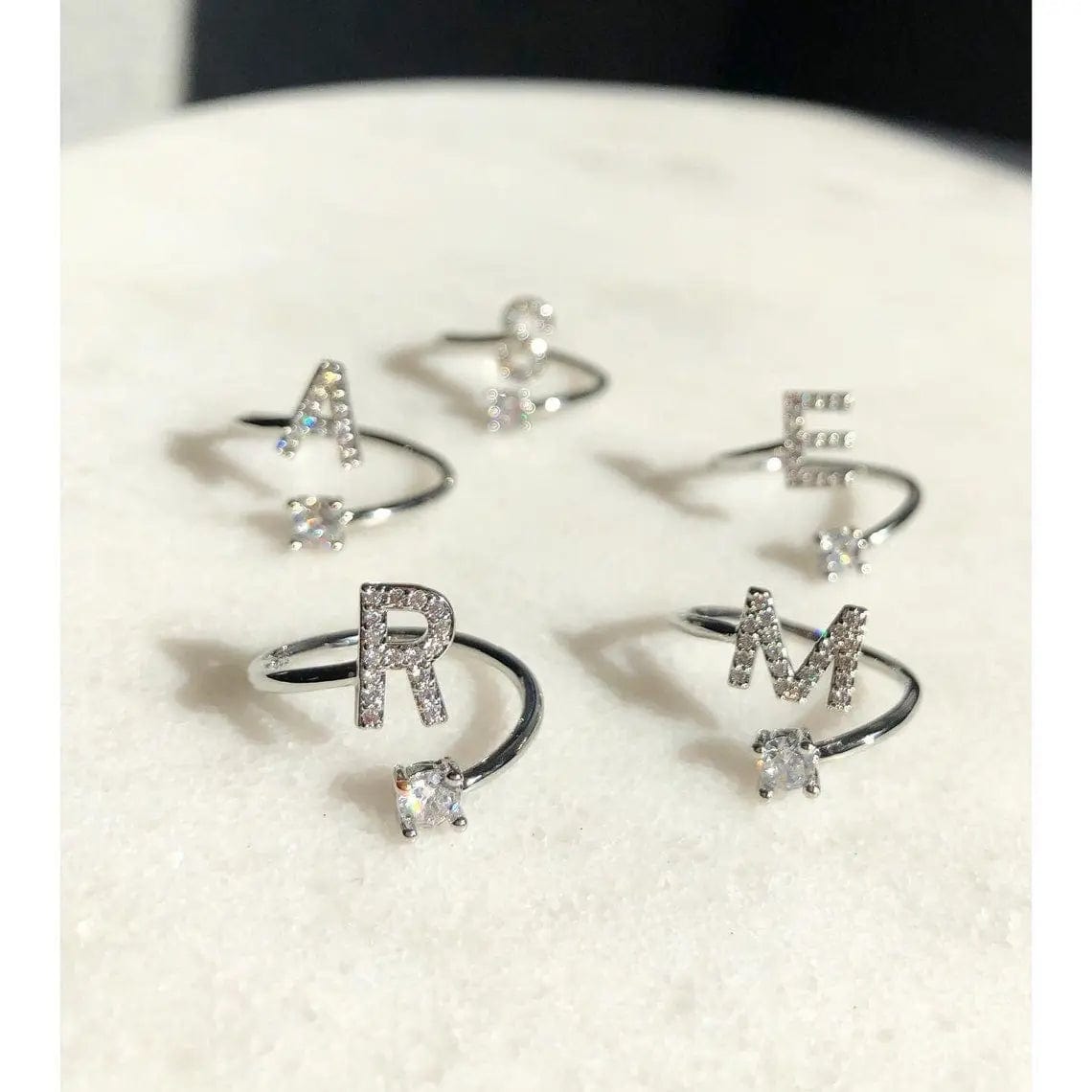 Adjustable Initial Ring - Letters A-Z