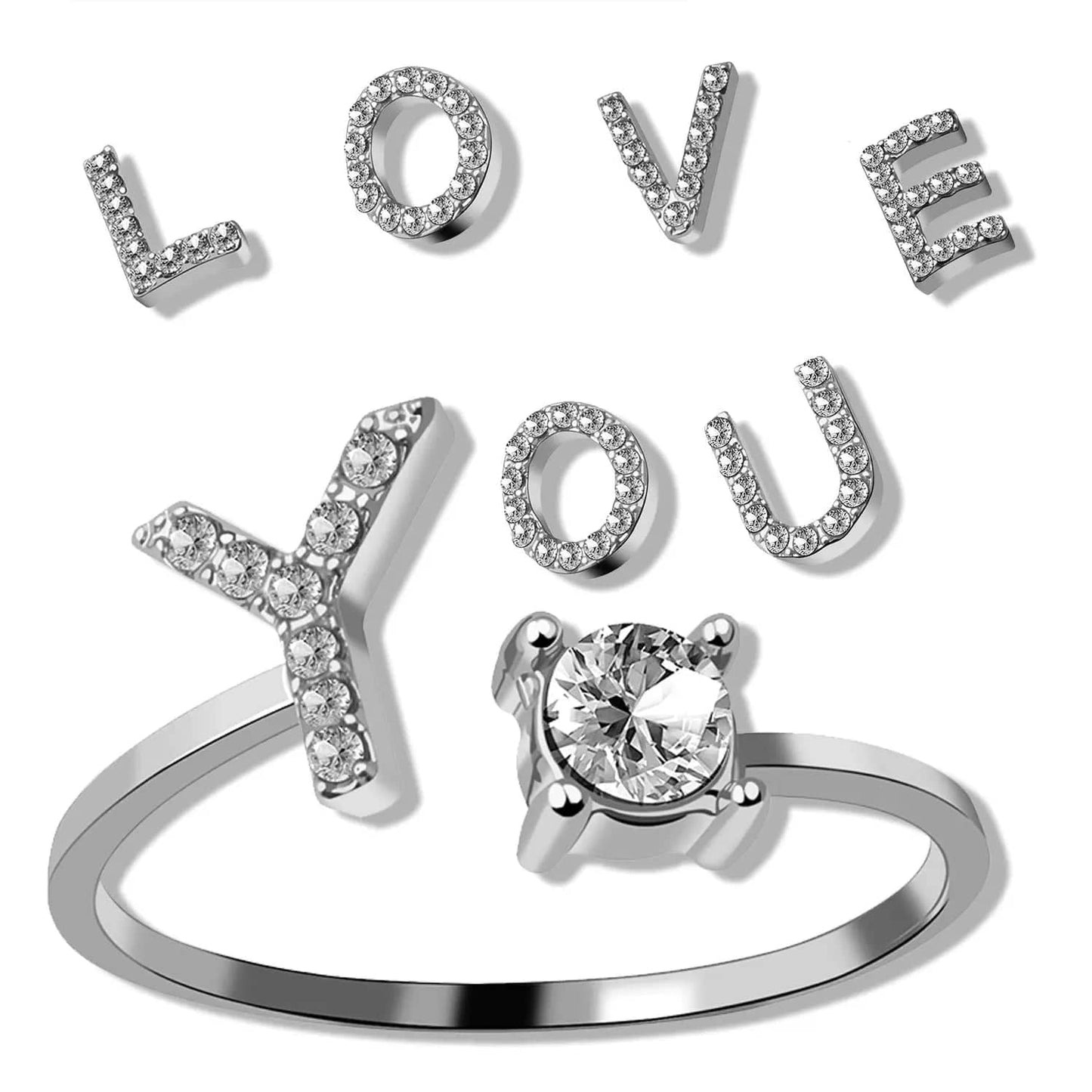 Adjustable Initial Ring - Letters A-Z