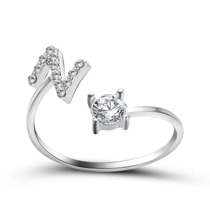 Adjustable Initial Ring - Letters A-Z