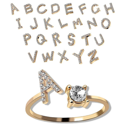 Adjustable Initial Ring - Letters A-Z