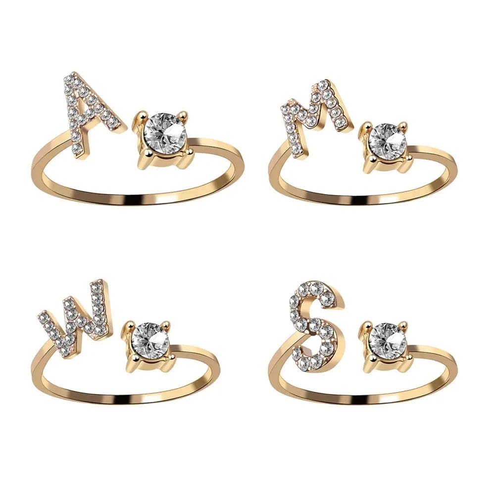 Adjustable Initial Ring - Letters A-Z