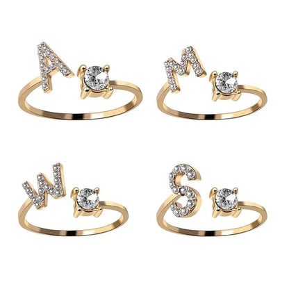 Adjustable Initial Ring - Letters A-Z