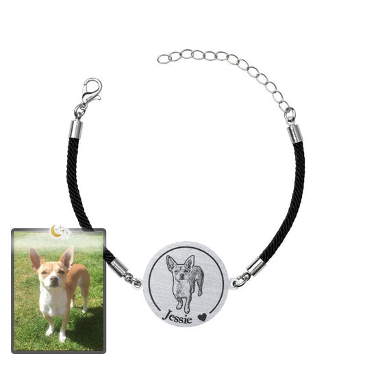 Adjustable Medallion Dog Memorial Bracelet