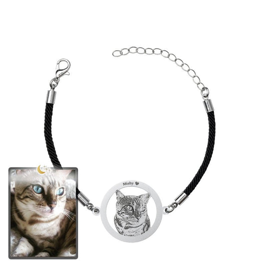 Adjustable Silhouette Halo Life-Like Cat Bracelet