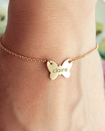 Engraved Butterfly Bracelet