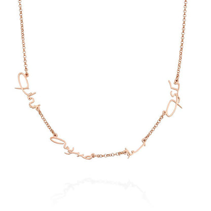 Arabic Multiple Name Necklace in Rose Gold Plating