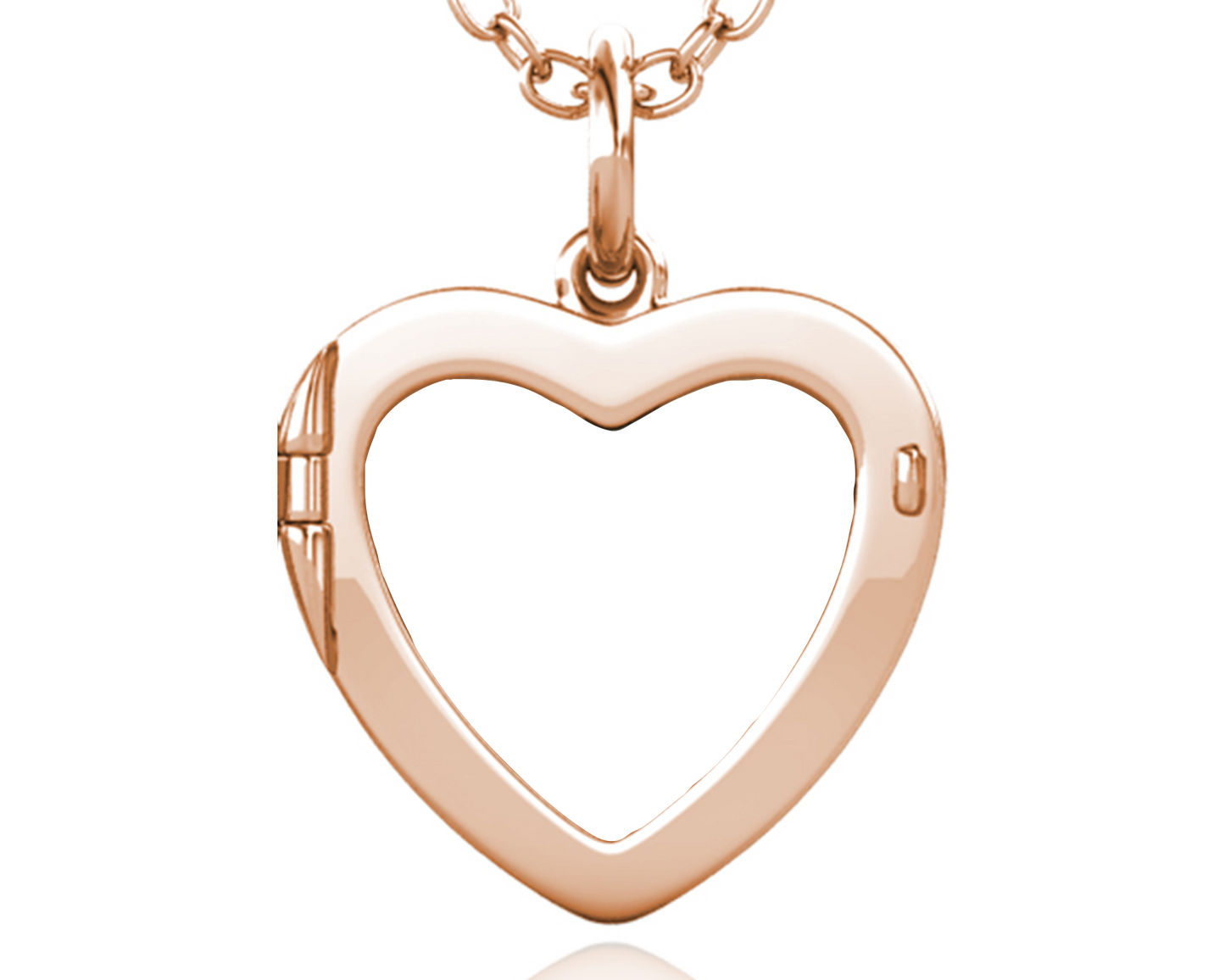 Angel Wings Heart Photo Locket Necklace with Picture Inside - Rose Gold