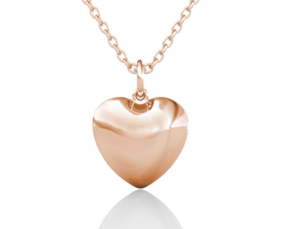 Heart Photo Locket Necklace with Picture Inside - Rose Gold