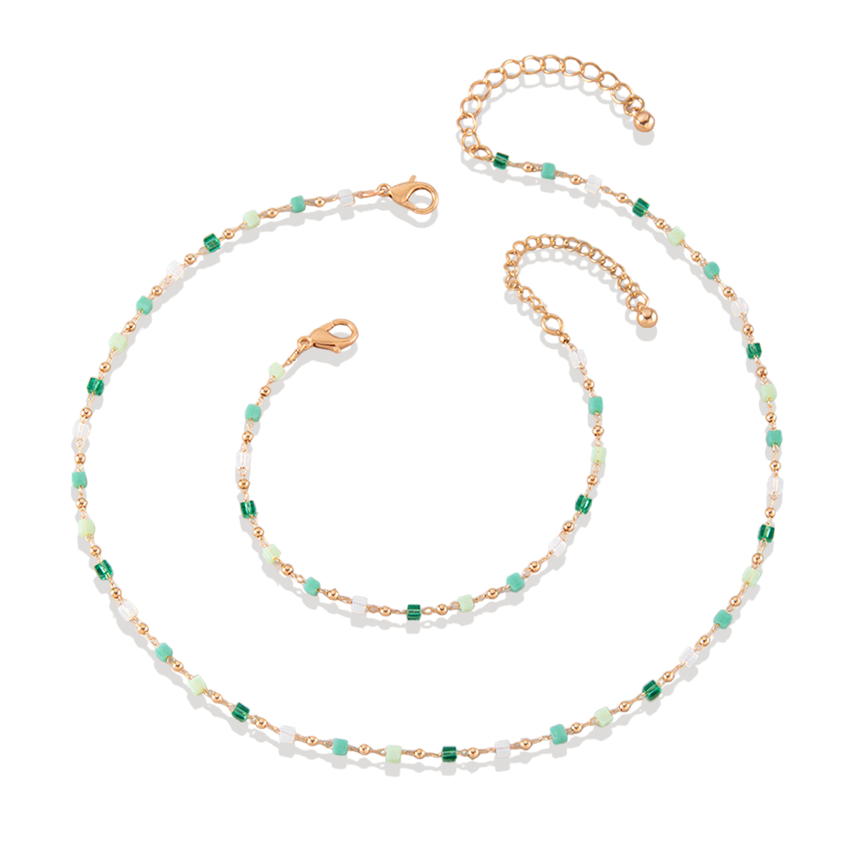 Beaded Beach Bracelet and Choker Necklace Set