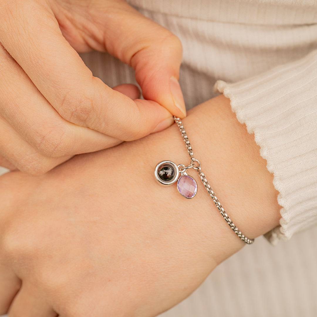 Eternity's Birthstone Photo Bracelet