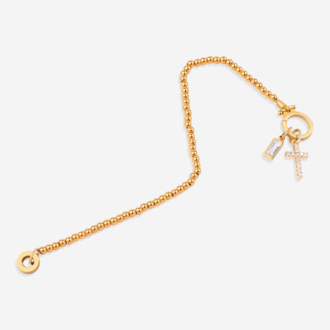 Birthstone Cross Charm Bracelet