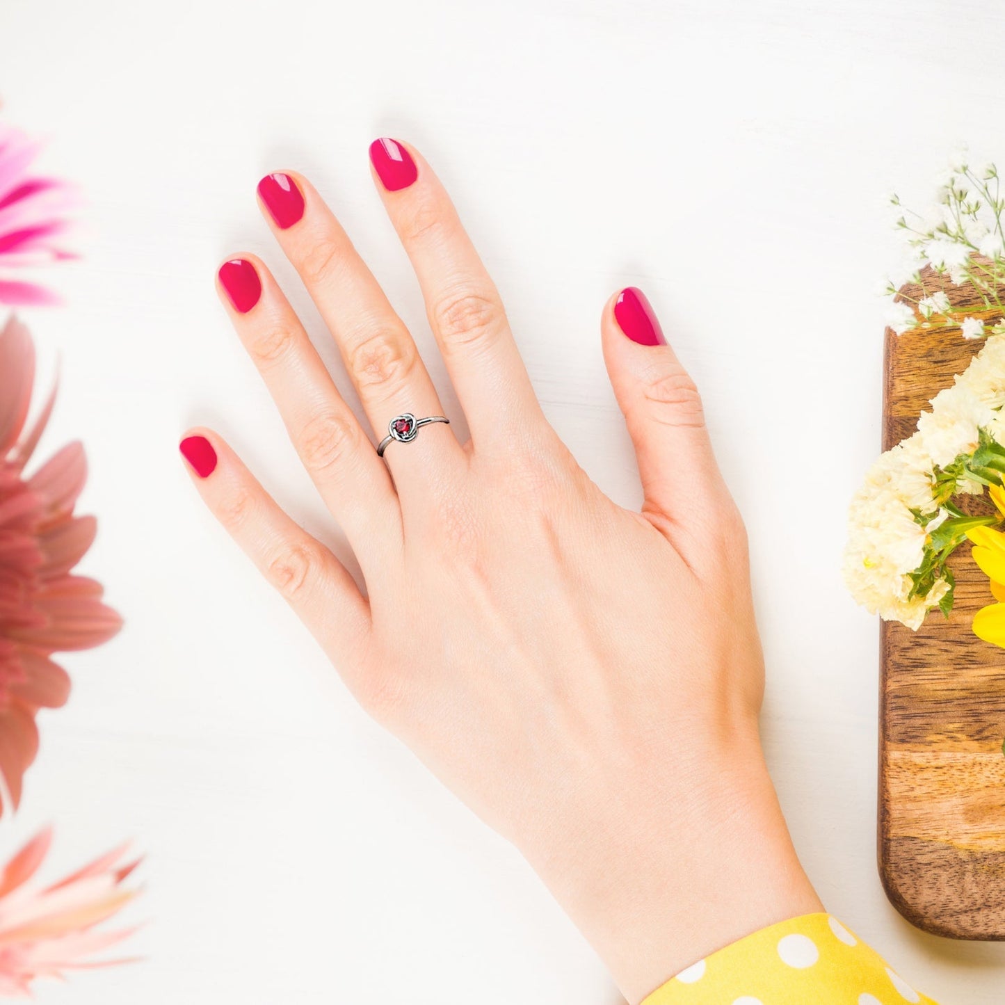 Birthstone Eternity Circle Ring