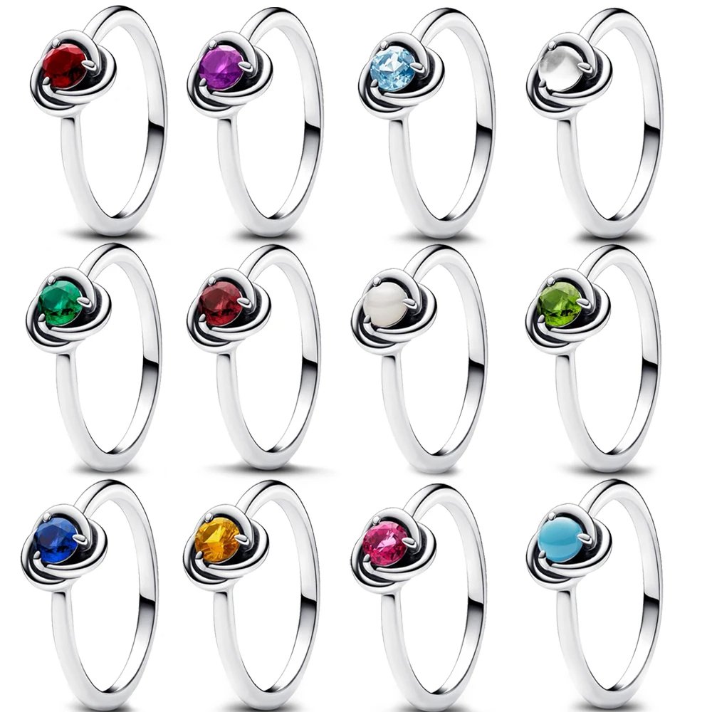 Birthstone Eternity Circle Ring