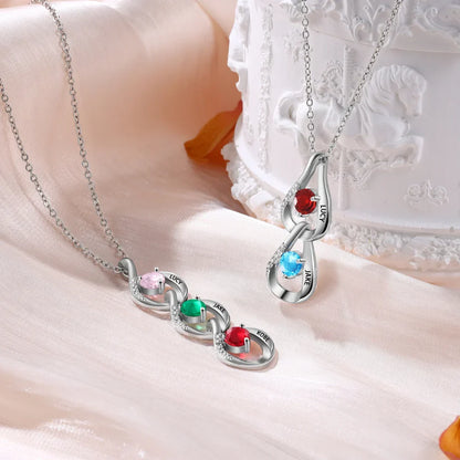 Birthstone Personalised Necklace for Mum, Personalised Jewellery for Mums, Mother's Day Necklace