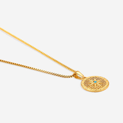 Birthstone Compass Pendant Necklace