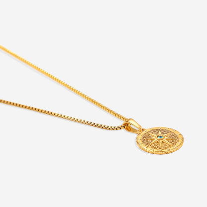 Birthstone Compass Pendant Necklace