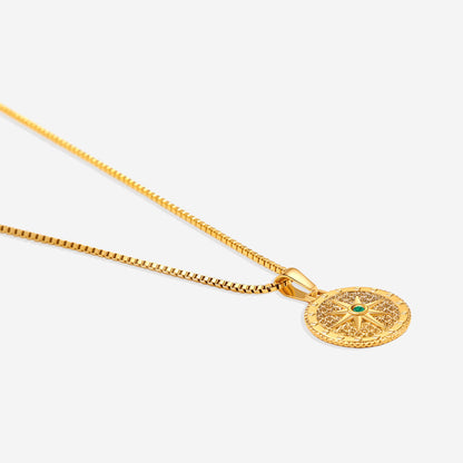 Birthstone Compass Pendant Necklace