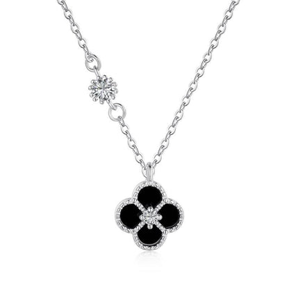 Black Clover Necklace Sterling Silver