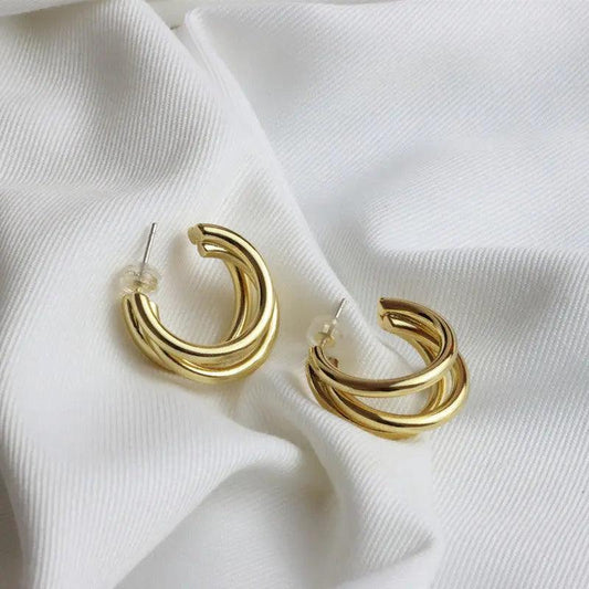 Bold Triple Hoop Earrings