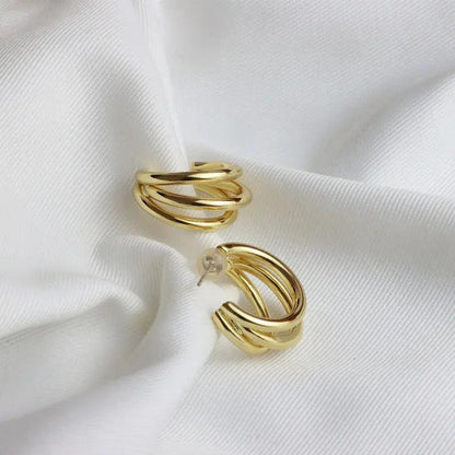 Bold Triple Hoop Earrings