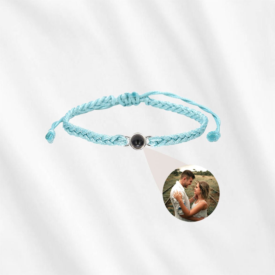 Minimal Circle Photo Projection Bracelet with Picture Inside