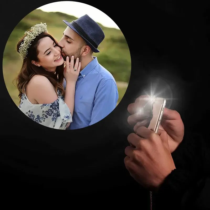 Photo Projection Bracelet with Picture Inside Volcanic Stone Beads