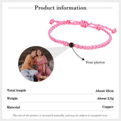 Bracelet with Picture Inside - Braided Rope Photo Projection Bracelet 5 Colours