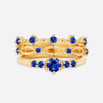 Braided Birthstone Stacking Ring Set