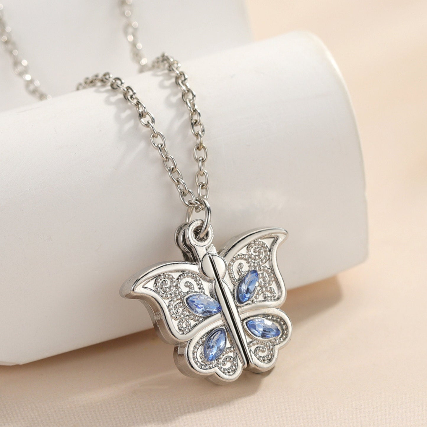 Butterfly locket necklace