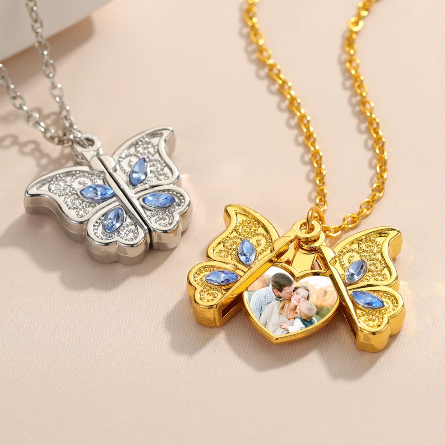 Butterfly locket necklace