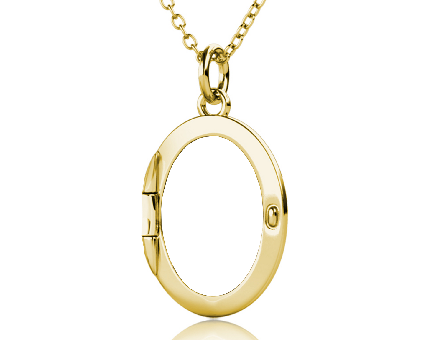 Photo Locket Necklace with Picture Inside - Gold