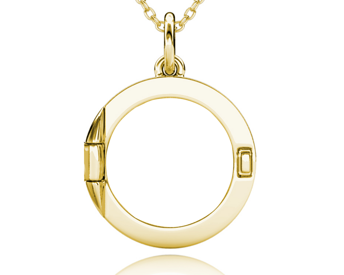 Photo Locket Necklace with Picture Inside - Gold