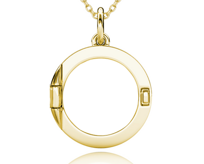 Photo Locket Necklace with Picture Inside - Gold