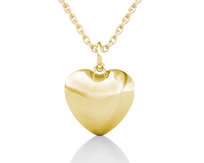 Gold Heart Photo Locket Necklace with Birthstone