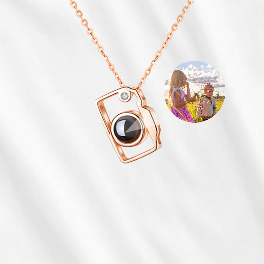 Necklace with Picture Inside It Camera Shape Sterling Silver