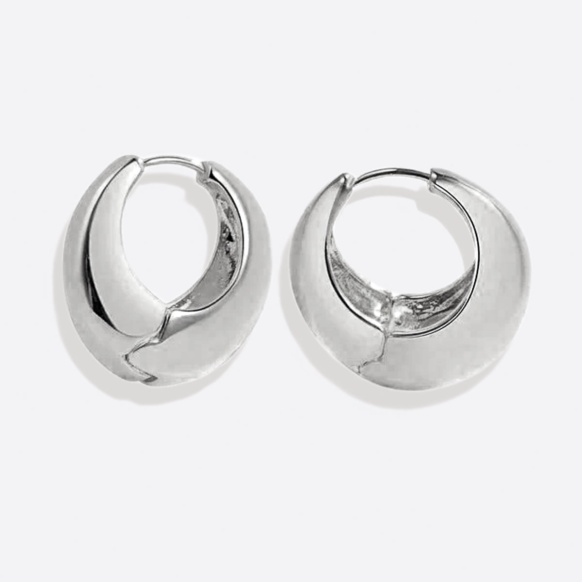 Chunky Round Dome Huggie Earrings