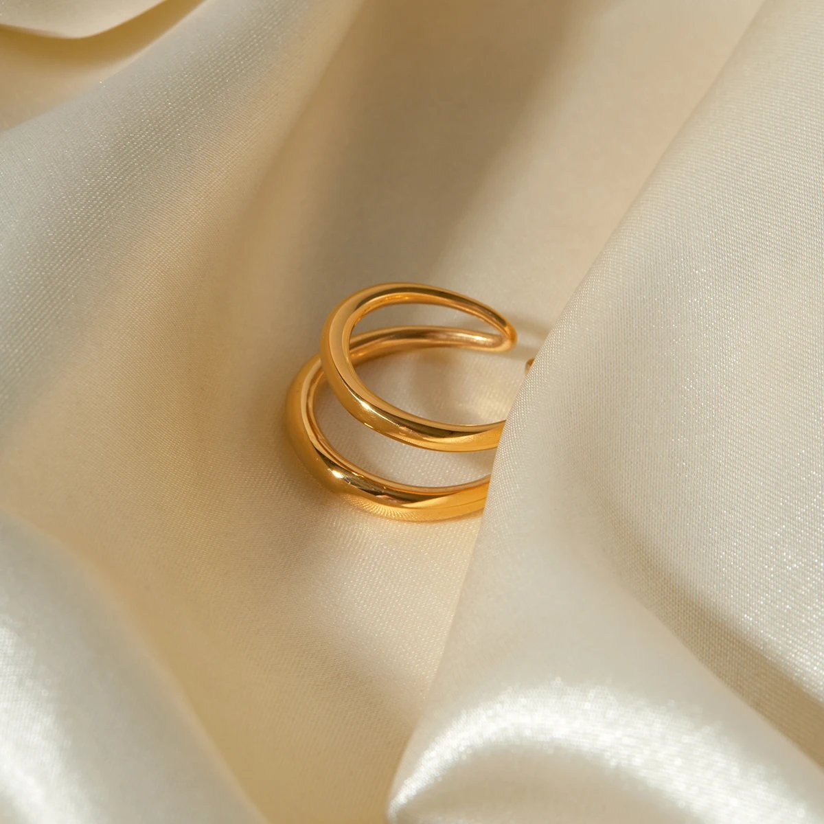 Classy Adjustable Double Layer Ring