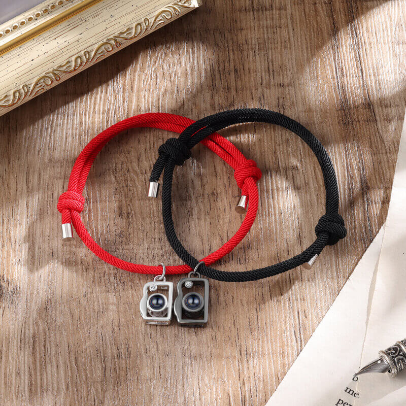 Couple Photo Projection Bracelet with Picture Inside | Camera Charms Photo Bracelets