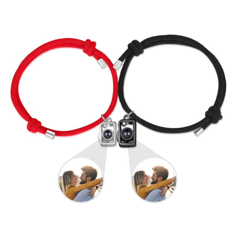 Couple Photo Projection Bracelet with Picture Inside | Camera Charms Photo Bracelets