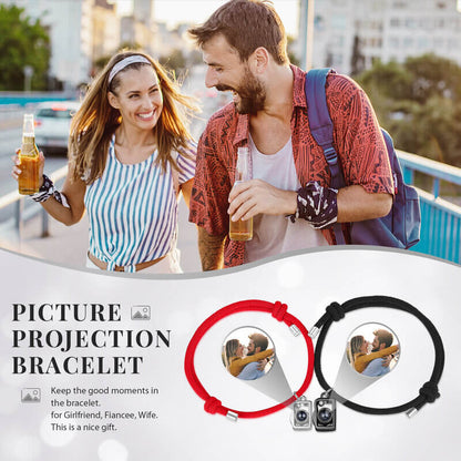 Couple Photo Projection Bracelet with Picture Inside | Camera Charms Photo Bracelets