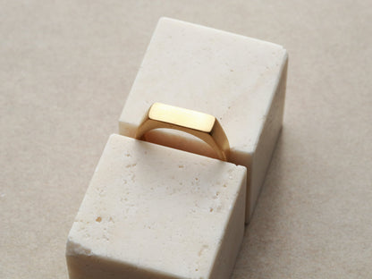 Solid Signet Bar Ring